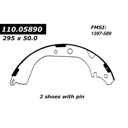 Centric Parts Centric Brake Shoes, 111.05890 111.05890